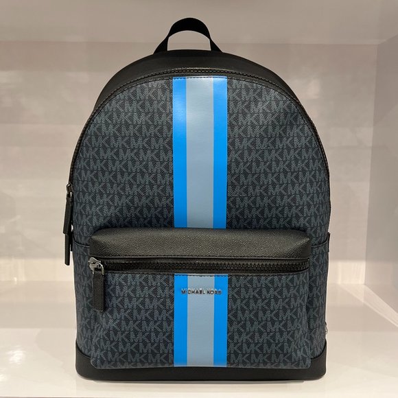 Michael Kors Men's Cooper Large Backpack Center Stripe MK Blue Multi - Picture 1 of 8